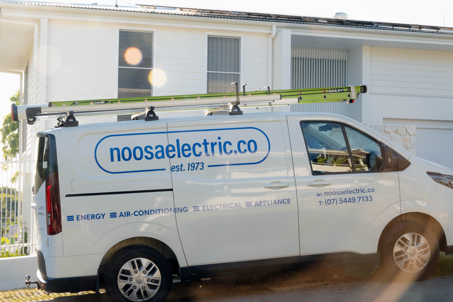 Noosa Electric Co vans on site